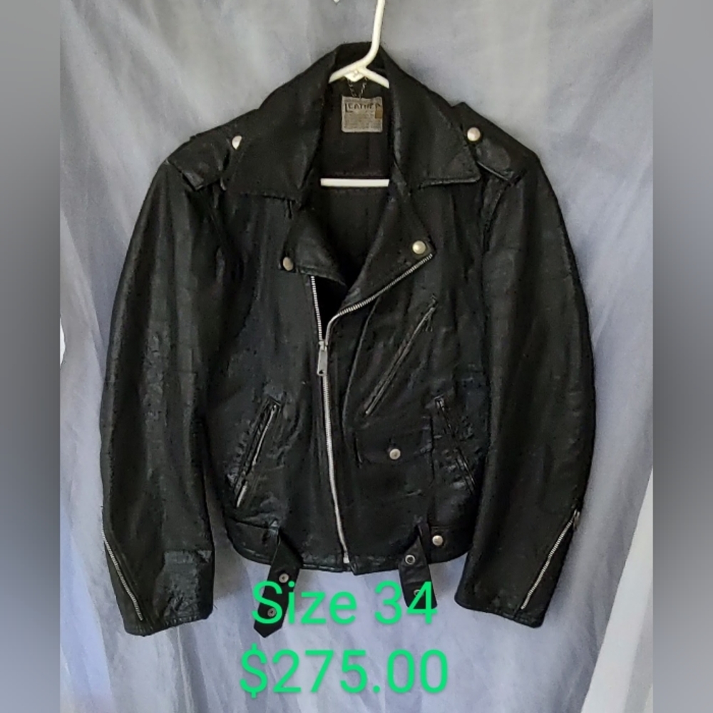 Unisex vintage 60/70s Leather Motorcycle jacket